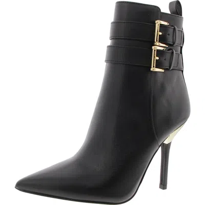 Michael Michael Kors Womens Zipper Leather Ankle Boots In Black