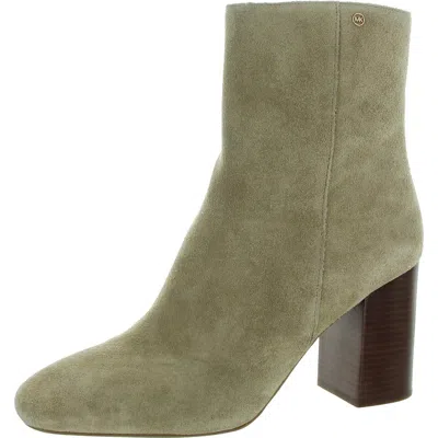 Michael Michael Kors Womens Zipper Suede Mid-calf Boots In Beige