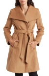 MICHAEL MICHAEL KORS MICHAEL MICHAEL KORS WOOL BELTED WRAP SOLID CAMEL COAT