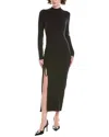 Michael Michael Kors Wool-bend Midi Dress In Black
