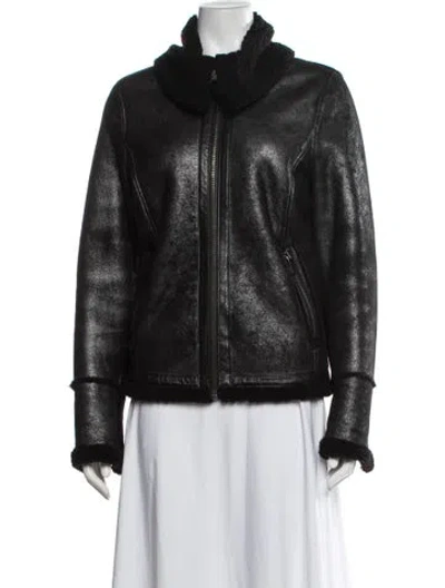 Pre-owned Michael Michael Kors Wool Biker Jacket In Black