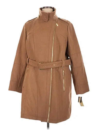 Michael Michael Kors Wool Coat In Brown