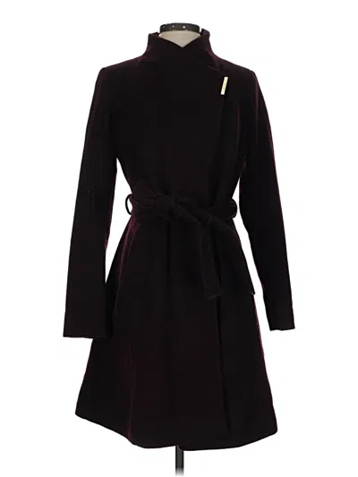 Pre-owned Michael Michael Kors Wool Coat In Burgundy