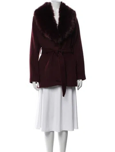 Pre-owned Michael Michael Kors Wool Coat In Burgundy