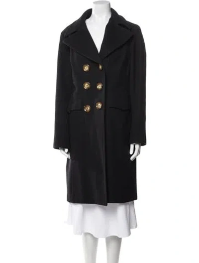 Pre-owned Michael Michael Kors Wool Faux Fur Coat In Blue