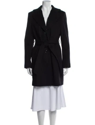 Pre-owned Michael Michael Kors Wool Peacoat In Black