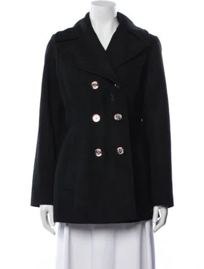 Pre-owned Michael Michael Kors Wool Peacoat In Black