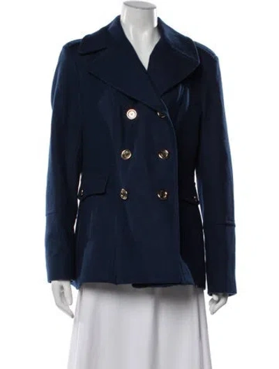 Pre-owned Michael Michael Kors Wool Peacoat In Blue