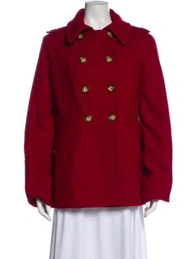Pre-owned Michael Michael Kors Wool Peacoat In Red