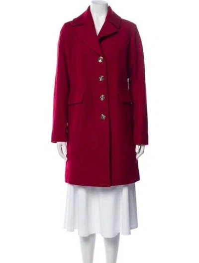Pre-owned Michael Michael Kors Wool Peacoat In Red