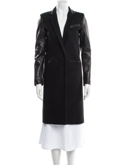 Pre-owned Michael Michael Kors Wool Trench Coat In Black