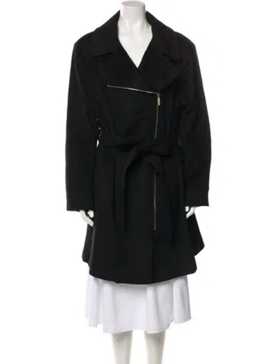 Pre-owned Michael Michael Kors Wool Trench Coat In Black