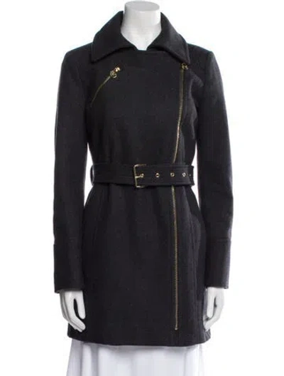 Pre-owned Michael Michael Kors Wool Trench Coat In Black