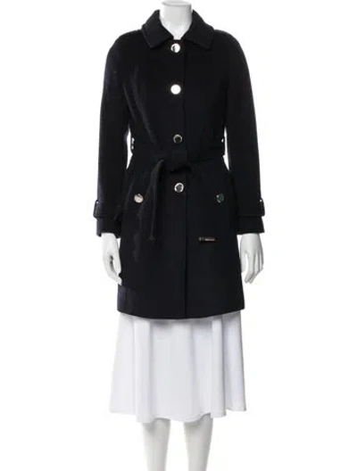 Pre-owned Michael Michael Kors Wool Trench Coat In Black