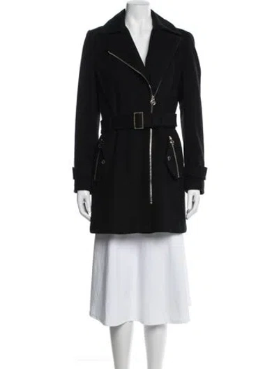 Pre-owned Michael Michael Kors Wool Trench Coat In Blue