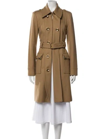 Pre-owned Michael Michael Kors Wool Trench Coat In Brown