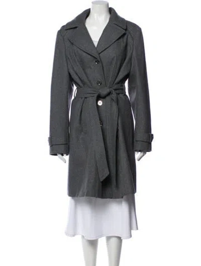 Pre-owned Michael Michael Kors Wool Trench Coat In Gray