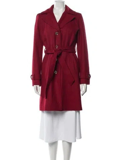 Pre-owned Michael Michael Kors Wool Trench Coat In Red