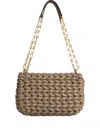 Michael Michael Kors Woven Chain Shoulder Bag In Neutral