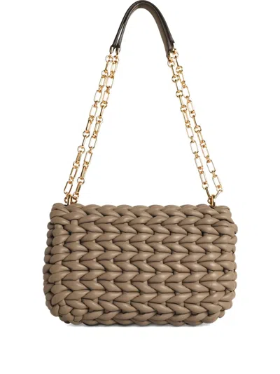 Michael Michael Kors Woven Chain Shoulder Bag In Neutral