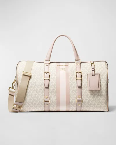 Michael Michael Kors Xl Monogram Zip Weekender Bag In Vanilla Pink