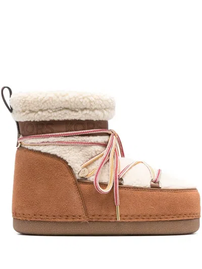 Michael Michael Kors Zelda Shearling Boots In Brown