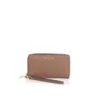 Michael Michael Kors Zip-around Logo Wallet In Brown