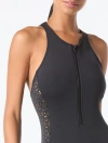 Michael Michael Kors Zip Front One Piece Swimsuit