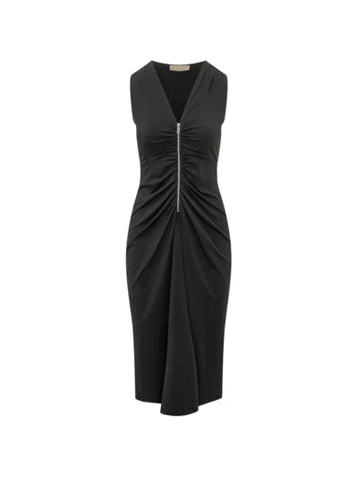 Michael Michael Kors Zip Midi Dress In Black