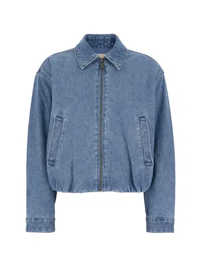 Michael Michael Kors Zip-up Denim Jacket In Blue