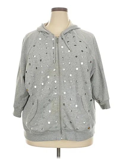 Pre-owned Michael Michael Kors Zip Up Hoodie In Silver