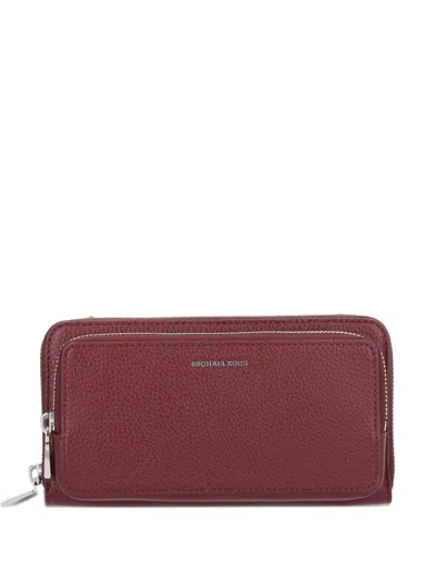 Michael Michael Kors Zip-up Leather Wallet In Red