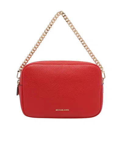 Michael Michael Kors Zipper Shoulder Bag In Red