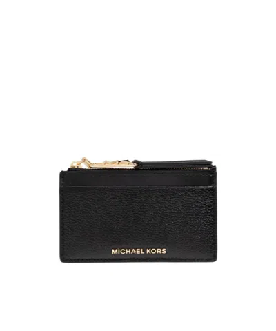 Michael Michael Kors Zipper Wallet In Black