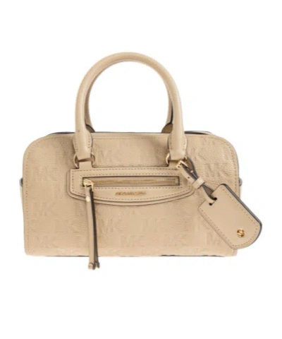 Michael Michael Kors Jet Set Travel Logo-embossed Leather Tote Bag In Brown