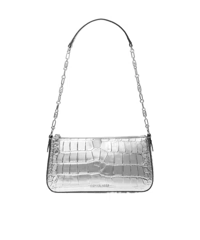 Michael Michael Kors Zippered Shoulder Bag In White