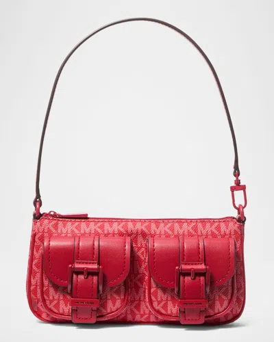 Michael Michael Kors Zoe Small Convertible Signature Logo Pouchette Shoulder Bag
