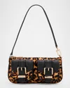 Michael Michael Kors Zoe Small Leopard-print Calf Hair Shoulder Bag In Yellow