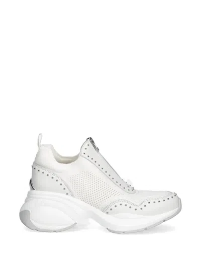 Michael Michael Kors Zuma Studded Zip Sneakers In White