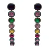 Michael Nash Jewelry Women's Alexis Multi Color Cushion Cut Clip On Cubic Zirconia Earrings
