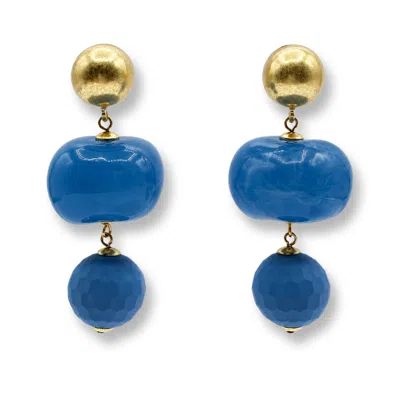 Michael Nash Jewelry Women's Analise Triple Cornflower Blue Resin Drop Pierced Earrings