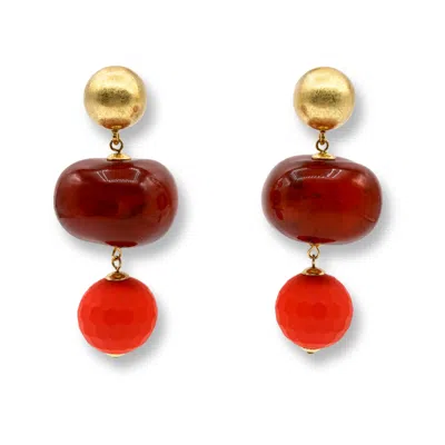Michael Nash Jewelry Women's Analise Triple Tortoise And Orange Drop Pierced Earrings