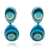 Michael Nash Jewelry Women's Black / Blue Multi-color Lightweight Pop Color Drop Earrings In Blues, Ivory, And Black In Multi