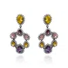 Michael Nash Jewelry Women's Black Rhodium Earrings With Multi Color Cubic Zirconium In Black