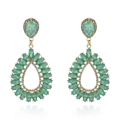 Michael Nash Jewelry Women's Blue Aqua Navette Crystal Drop Earrings
