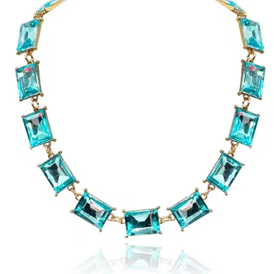 Michael Nash Jewelry Women's Blue Aquamarine Crystal Octagon Necklace