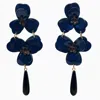Michael Nash Jewelry Women's Blue Beth Navy Double Floral Resin Drop Earrings In Blue
