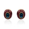 Michael Nash Jewelry Women's Blue / Brown Stephanie Brown Resin Clip Earrings With Sapphire Glass Stone In Multi