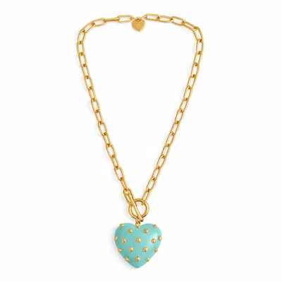 Michael Nash Jewelry Women's Blue Celestine Aqua Resin Heart Pendant