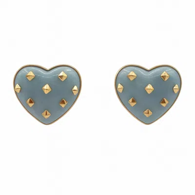 Michael Nash Jewelry Women's Blue Cosette Aqua Heart Resin Stud Earrings